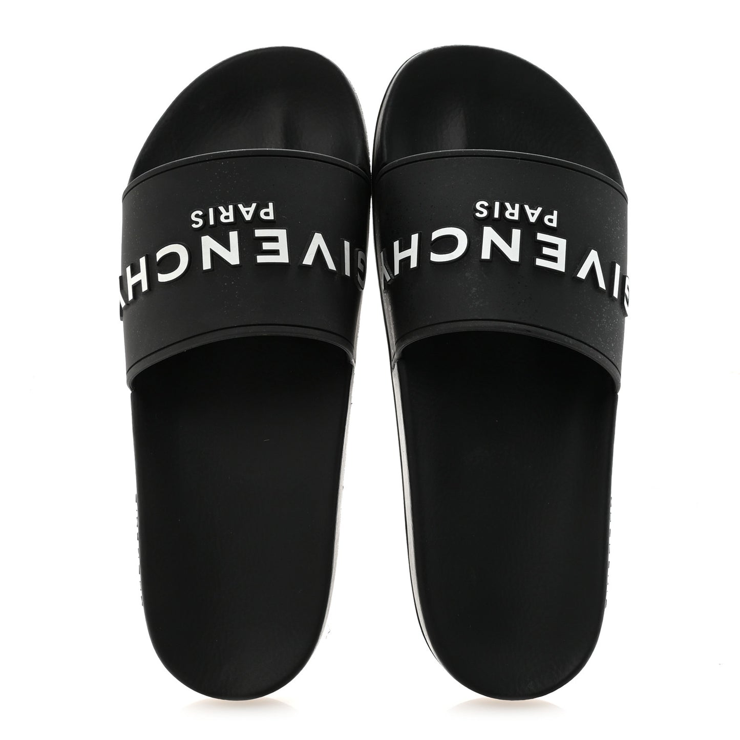 Rubber Logo Pool Slide Sandals 41 Black