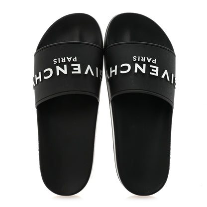 Givenchy Rubber Logo Pool Slide Sandals 41 Black 3 of 16
