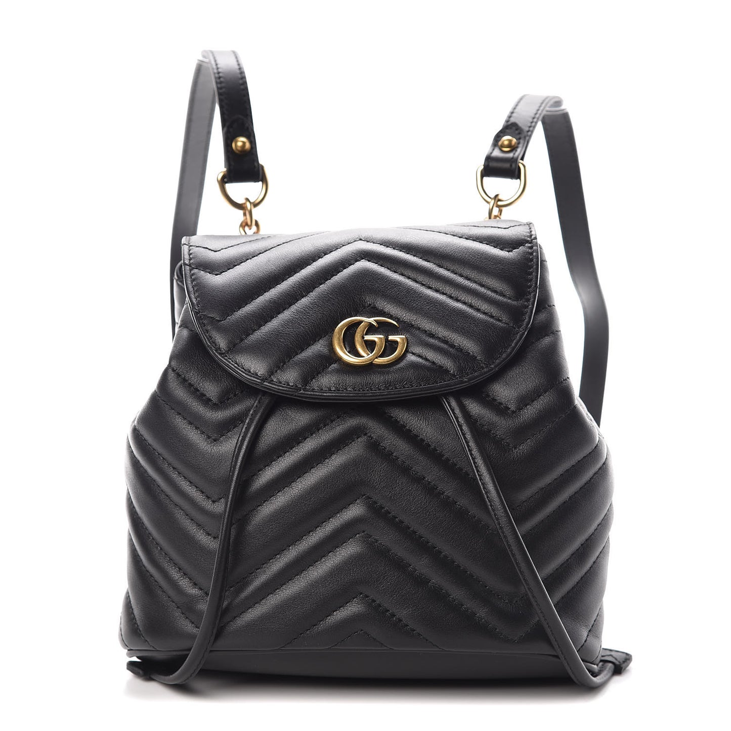 Calfskin Matelasse GG Marmont Flap Backpack Black