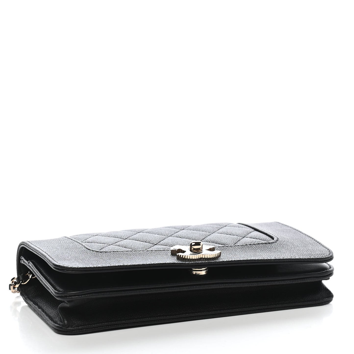 Caviar Quilted Vintage Mademoiselle Wallet On Chain WOC Black