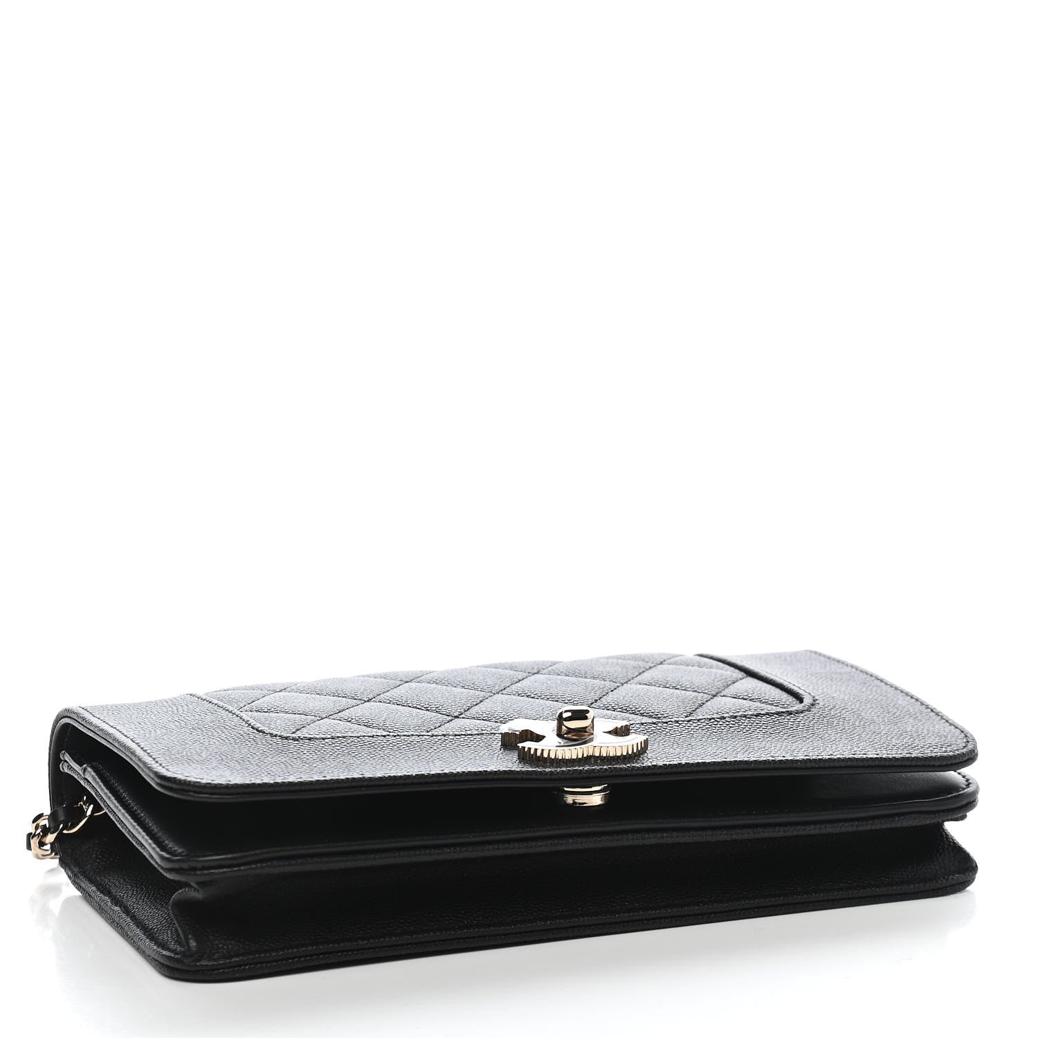 Chanel Caviar Quilted Vintage Mademoiselle Wallet On Chain WOC Black 4 of 10