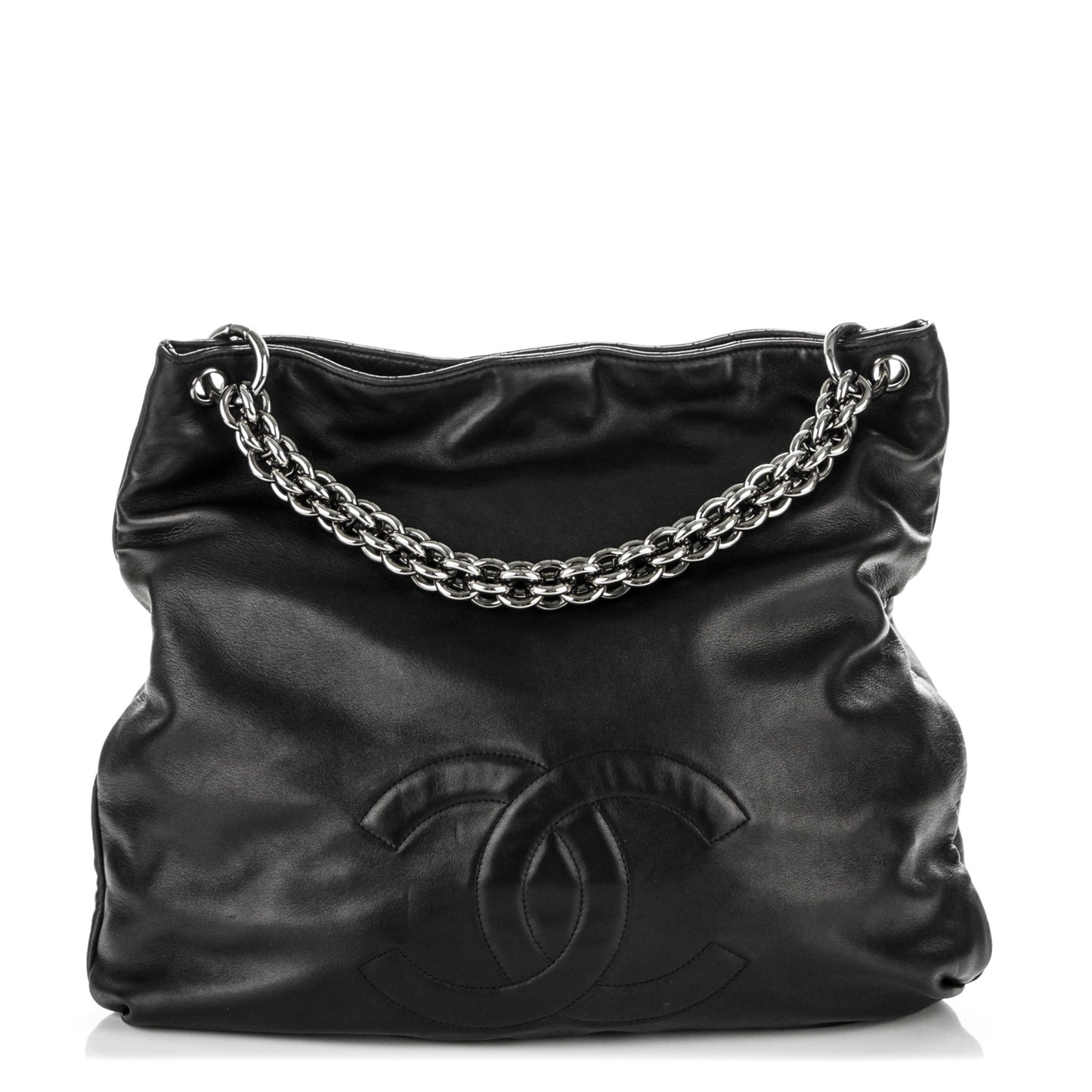 Lambskin Large Soft and Chain Hobo Black