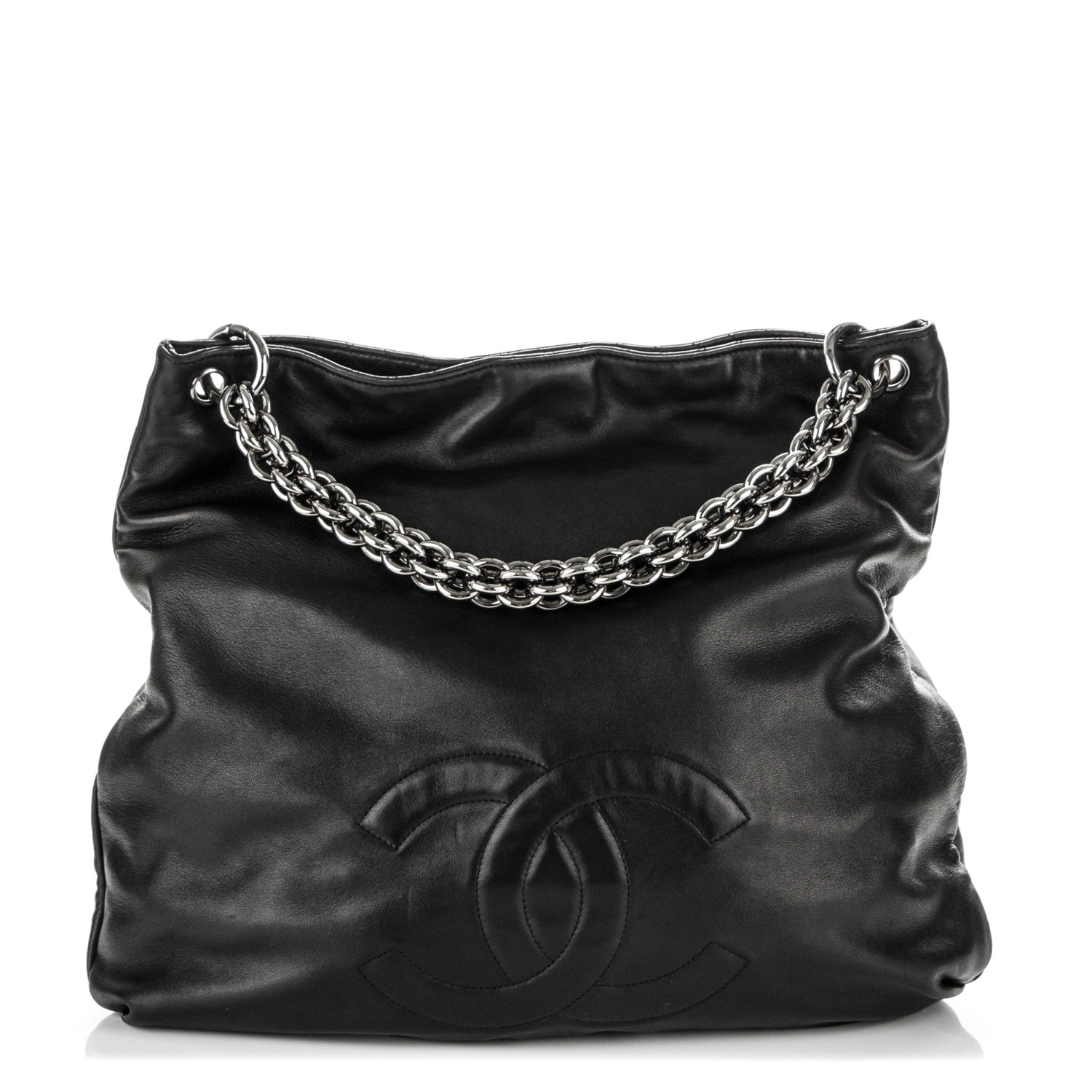 Chanel Lambskin Large Soft and Chain Hobo Black 1 of 8