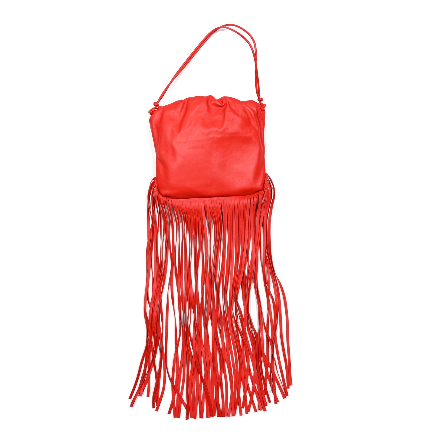 Bottega Veneta Nappa The Fringe Pouch Shoulder Bag Red 3 of 7