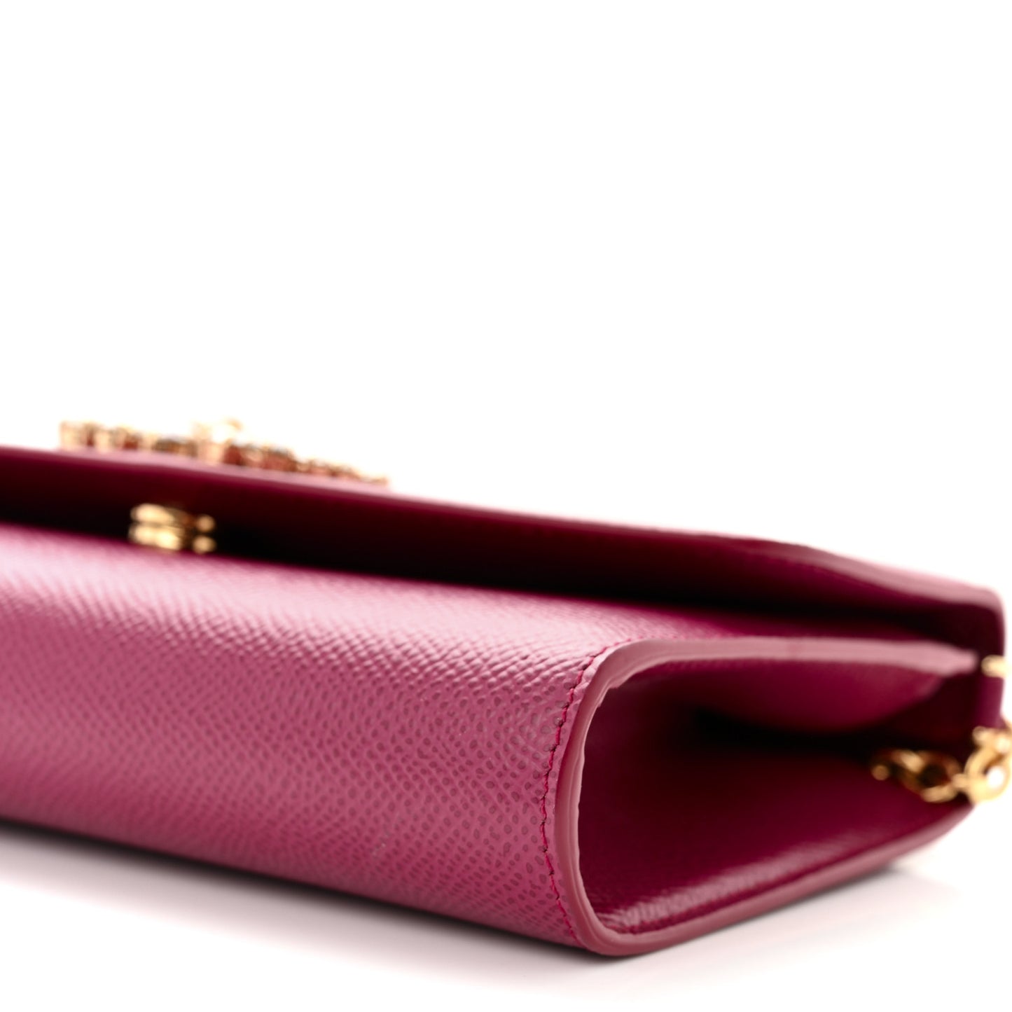 Dauphine Crystal Wallet On Chain Burgundy