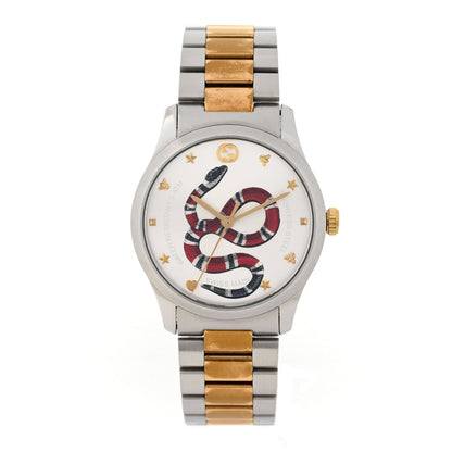 Gucci Stainless Steel 38mm G-Timeless Two Tone Snake Quartz Watch 1 of 5