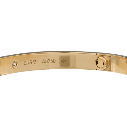 Cartier 18K Yellow Gold 4 Diamond LOVE Bracelet 19 7 of 8