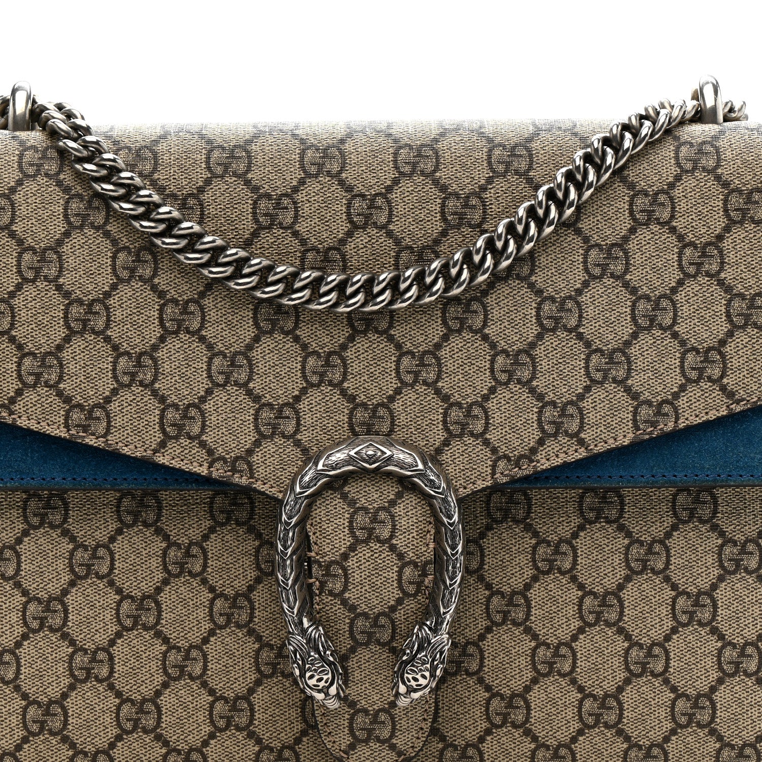 Gucci GG Supreme Monogram Medium Dionysus Shoulder Bag Blue 9 of 19