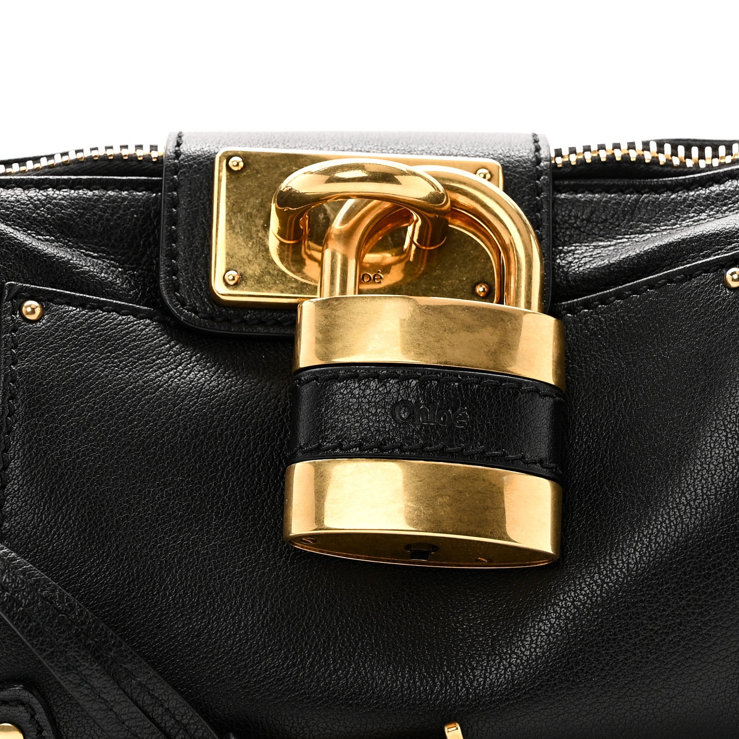 Grained Buffalo Small Paddington Chain Bag Black