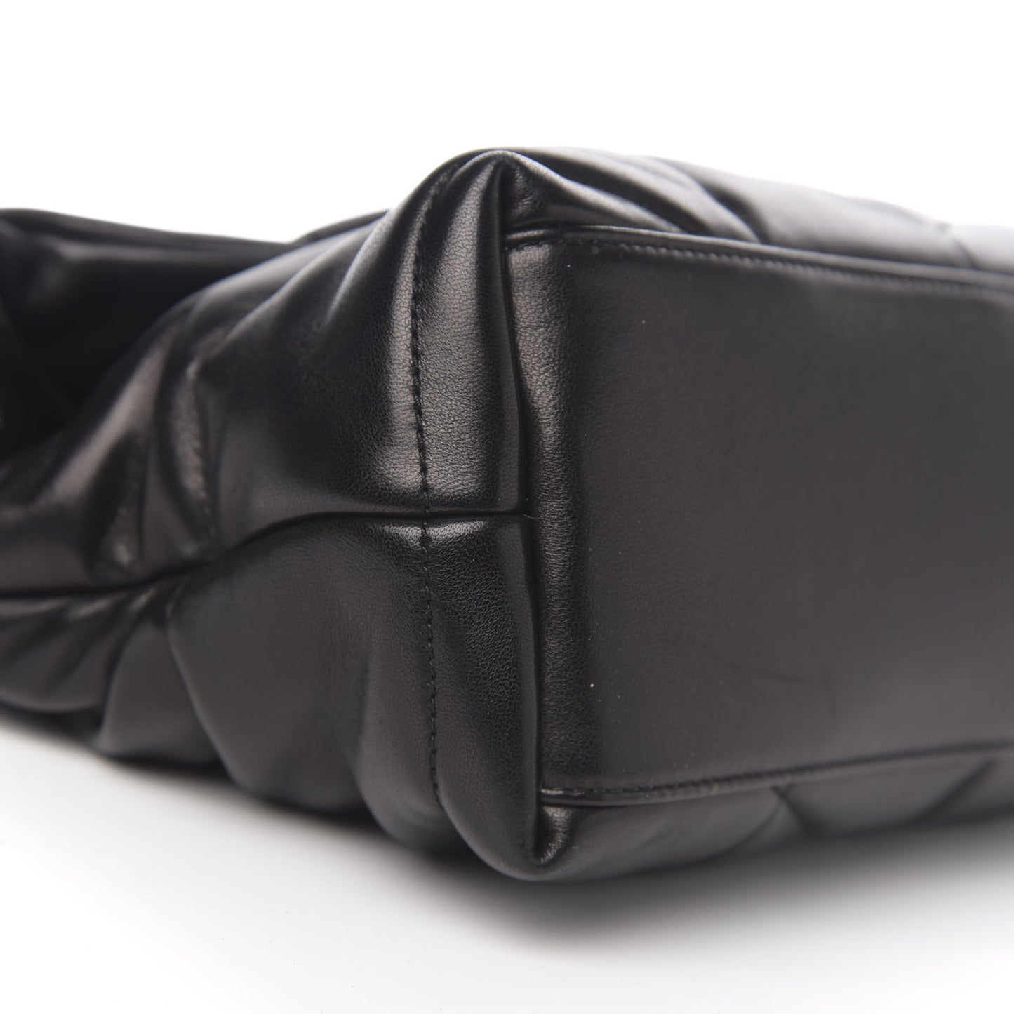 Lambskin Quilted Small Loulou Puffer Monogram Chain Satchel Black