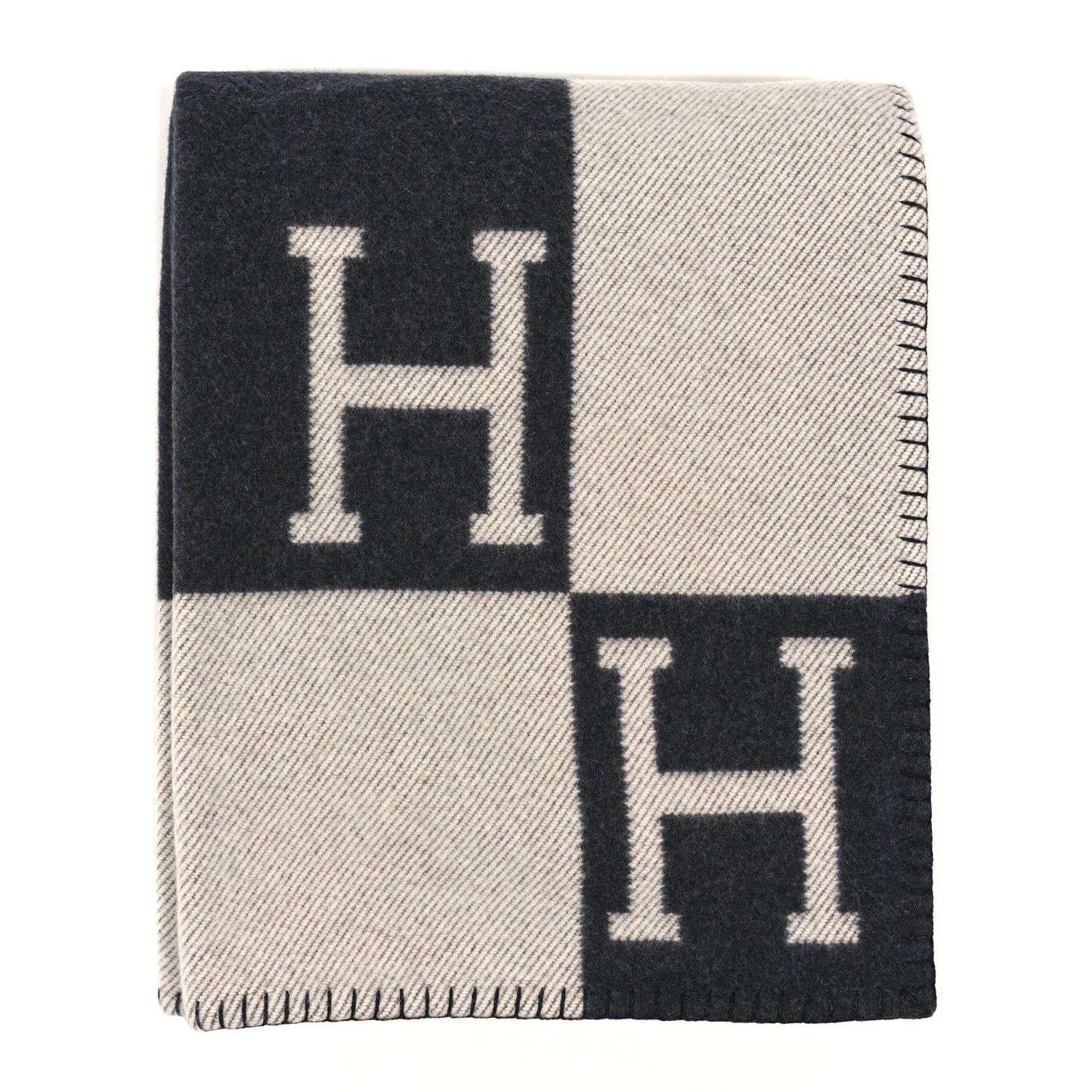 Wool Cashmere Avalon Blanket Ecru Gris Fonce