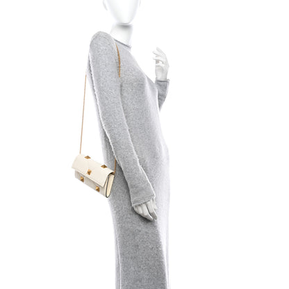Valentino Garavani Nappa Roman Stud Wallet on Chain Ivory 2 of 9