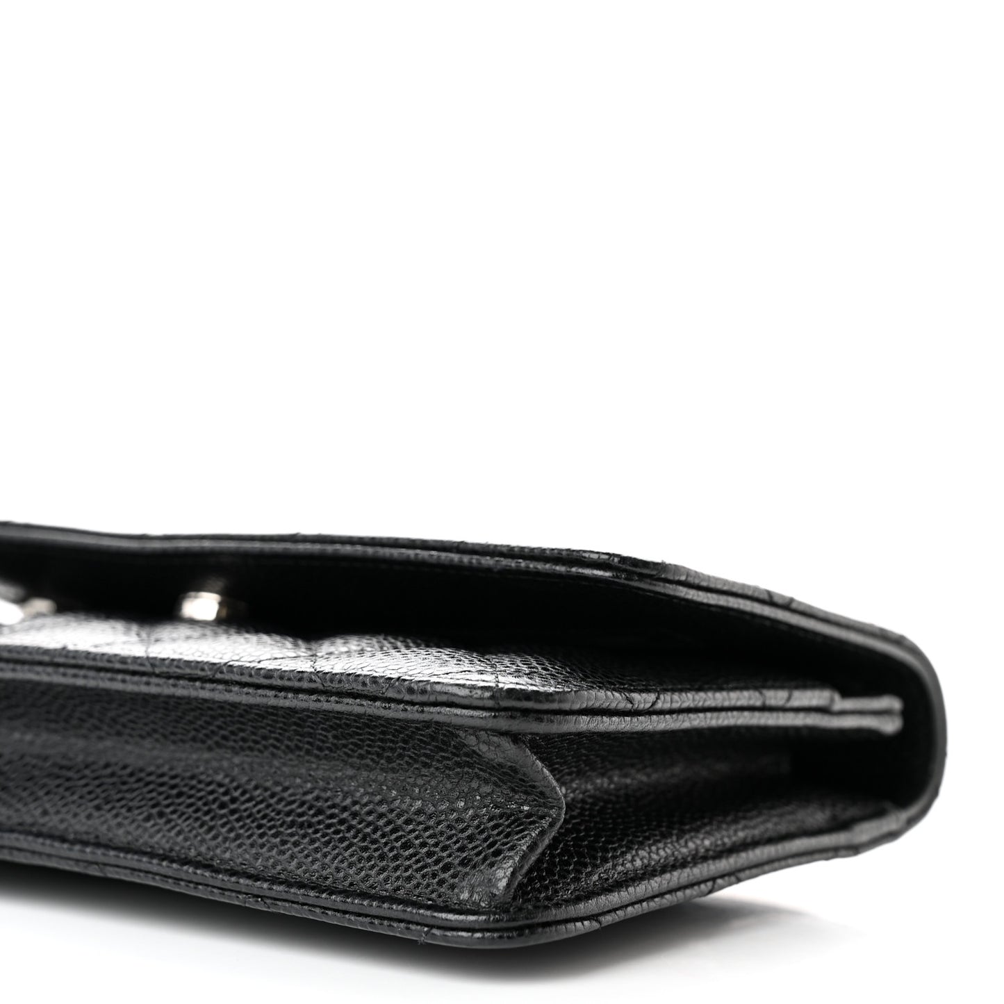 Caviar Quilted Wallet on Chain WOC Black