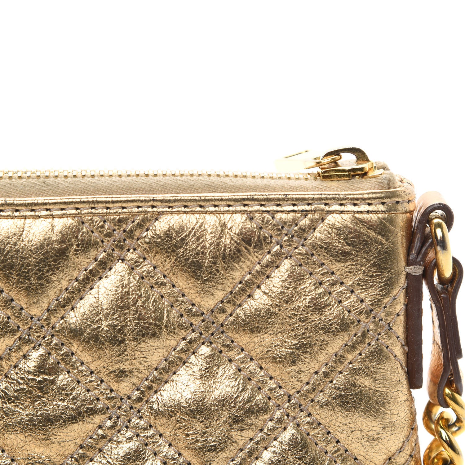 Marc Jacobs Metallic Lambskin Quilted Crossbody Gold 9 of 9