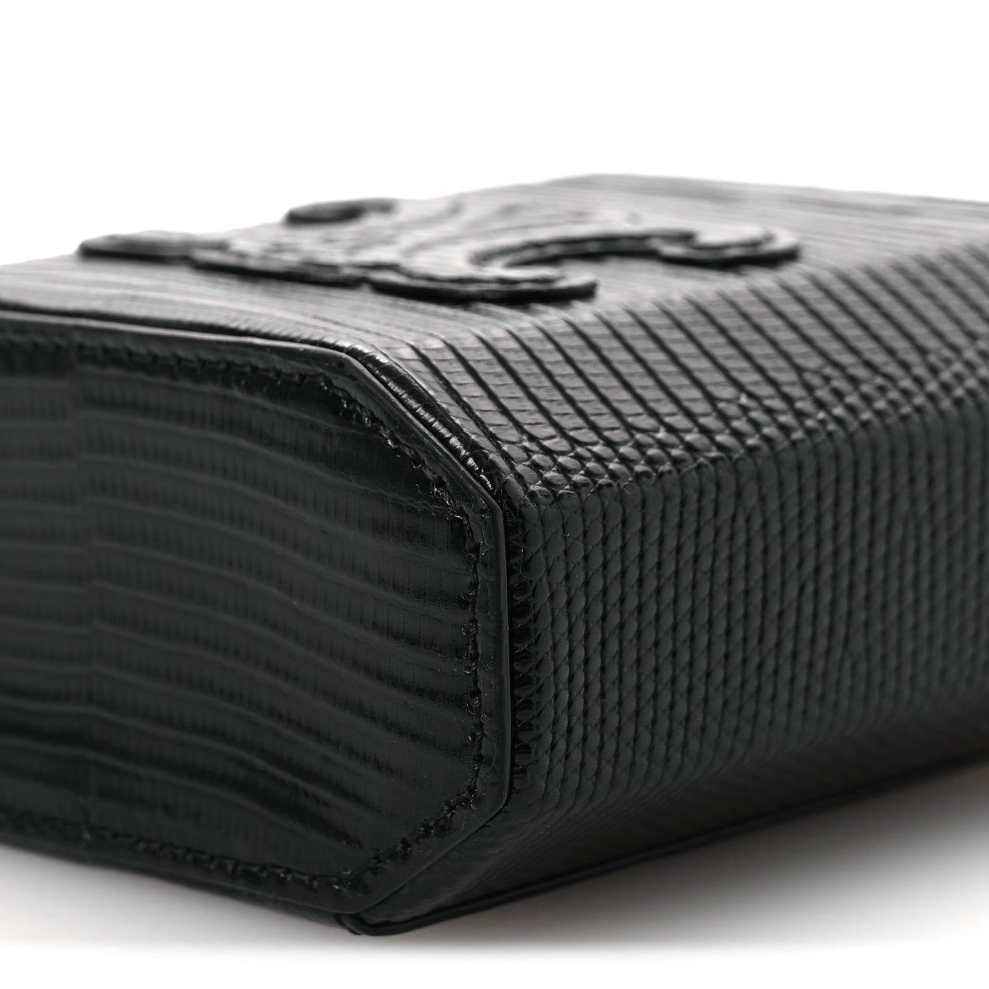 Lizard  Triomphe Mini Vanity Case Black