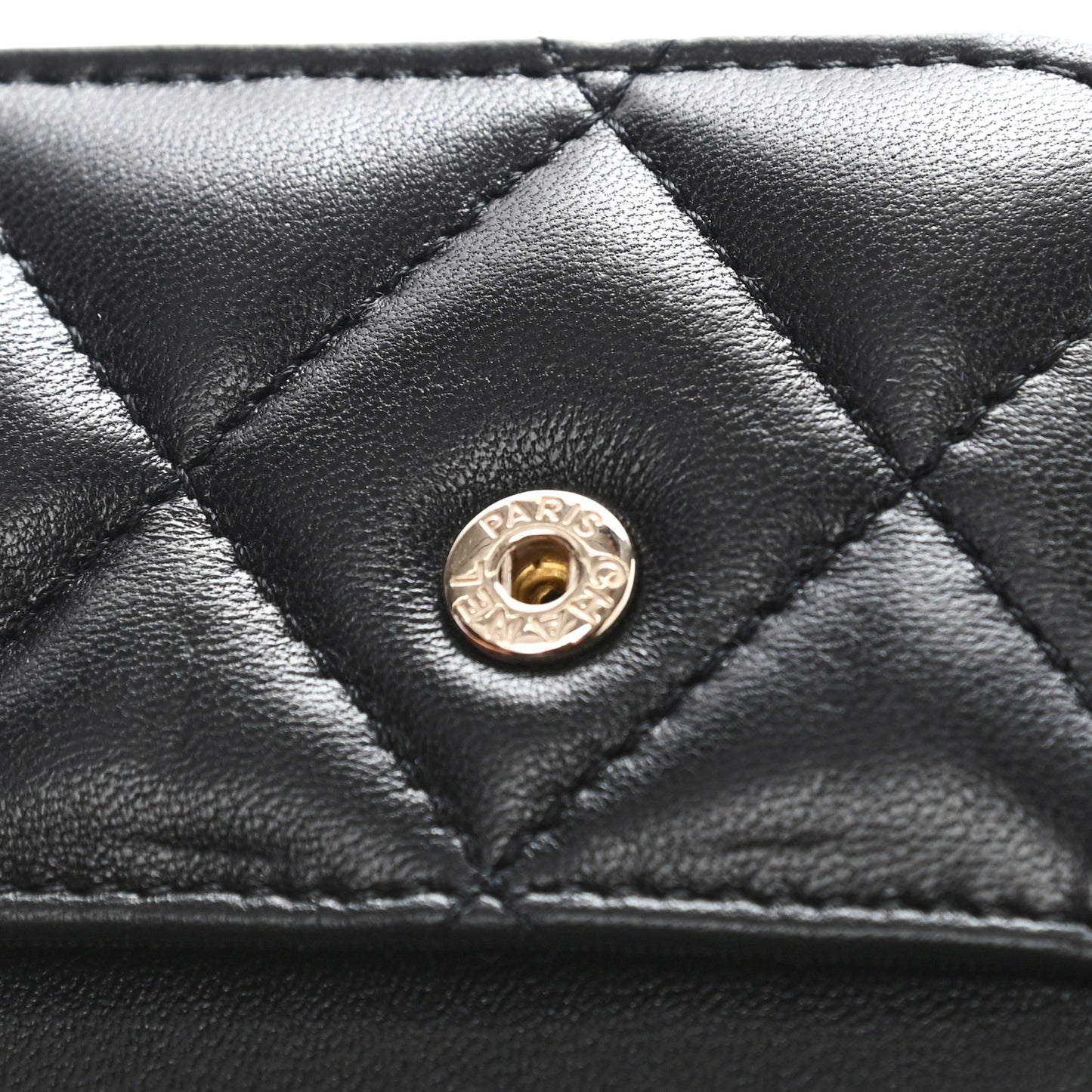 Lambskin Quilted iPhone XII Pro Holder With Chain Black