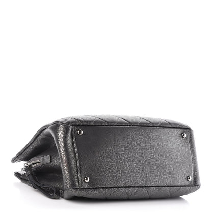 Chanel Metallic Caviar Quilted CC Tote Dark Silver 4 of 16