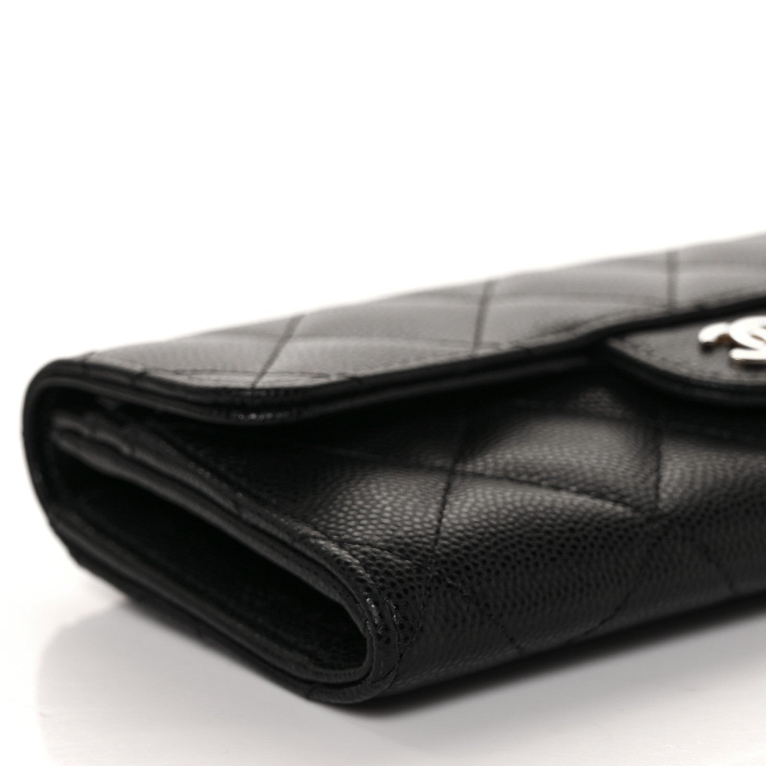Chanel Caviar Quilted Medium Gusset Flap Wallet Black 9 of 11