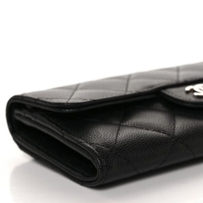 Chanel Caviar Quilted Medium Gusset Flap Wallet Black 9 of 11