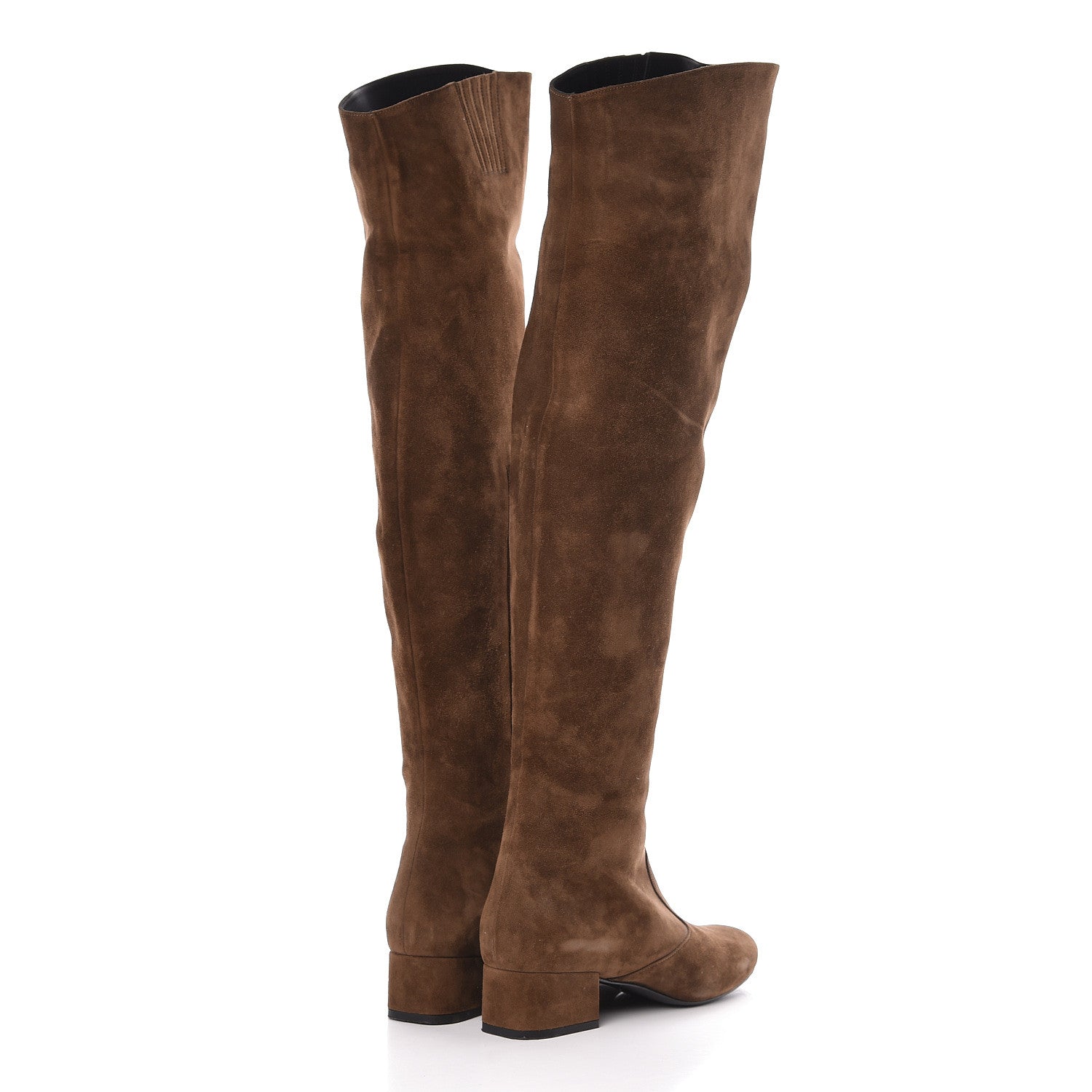 Saint Laurent Suede Babies 40 Over The Knee Boots 38 Brown 4 of 11