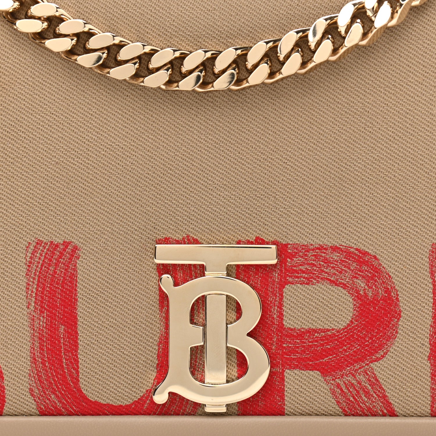 Burberry Canvas Print Small Lola Bag Honey Red 7 of 9