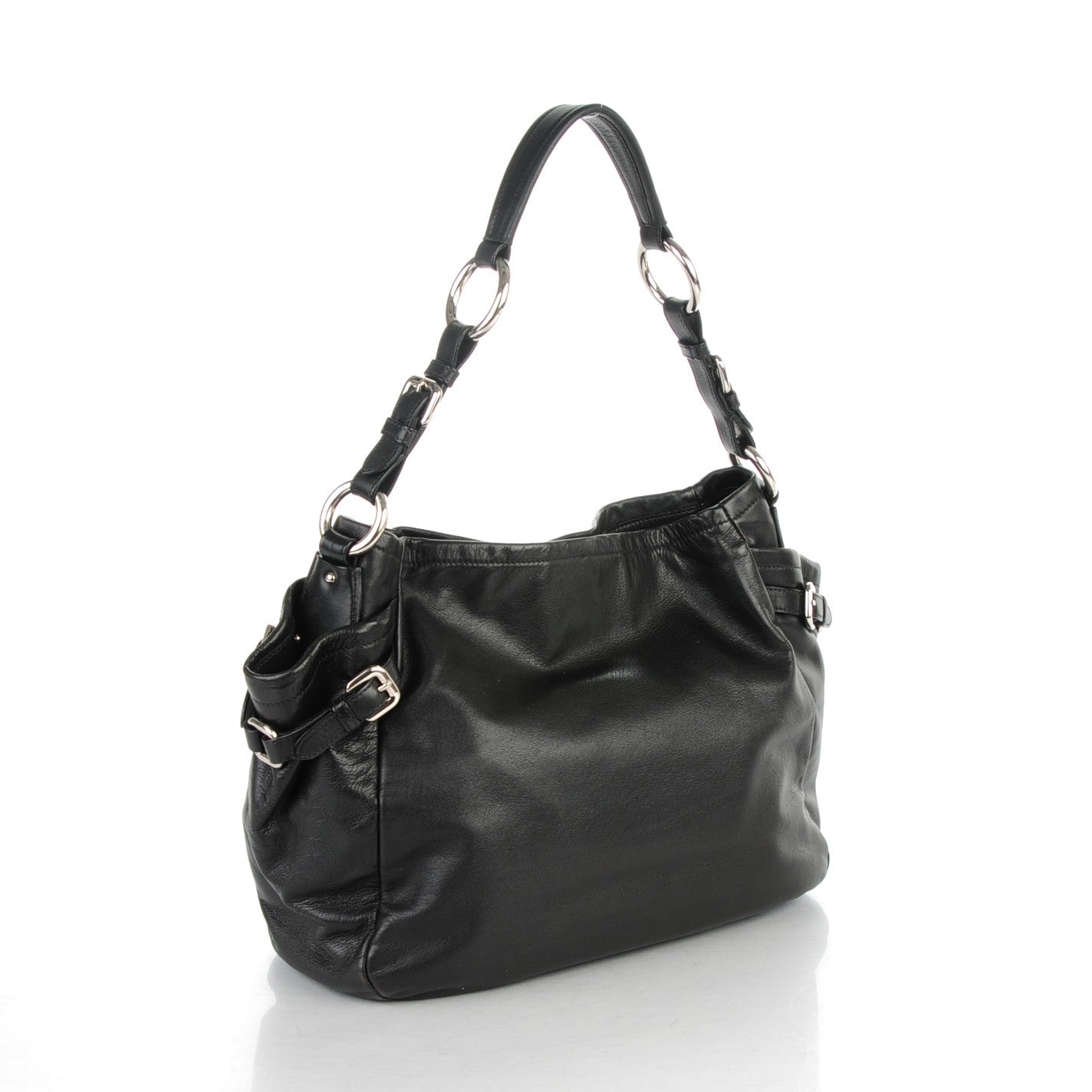 Soft Calf Side Pocket Hobo Nero Black
