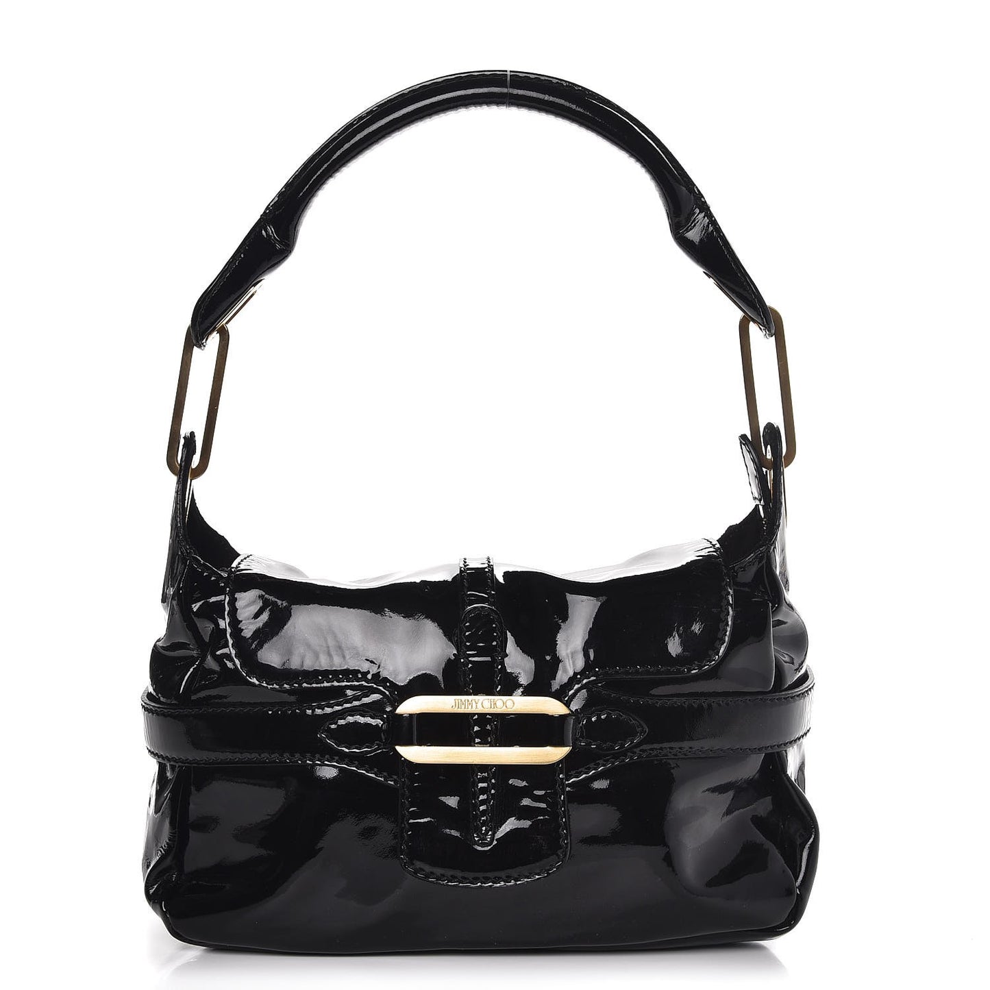 Patent Small Tulita Shoulder Bag Black