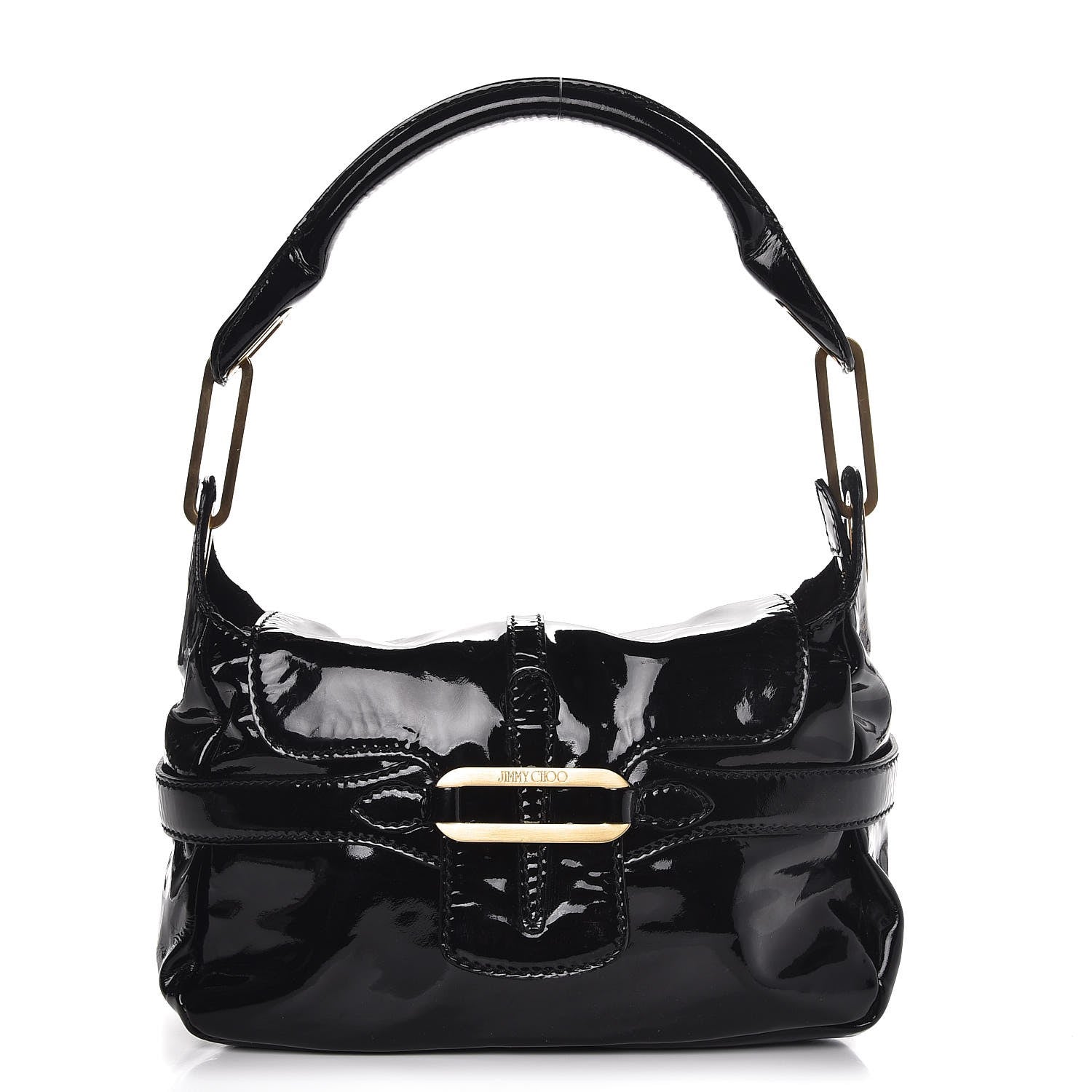 Jimmy Choo Patent Small Tulita Shoulder Bag Black 1 of 7