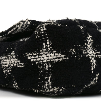 Chanel Tweed Quilted Maxi Chanel 19 Flap Black White 8 of 10