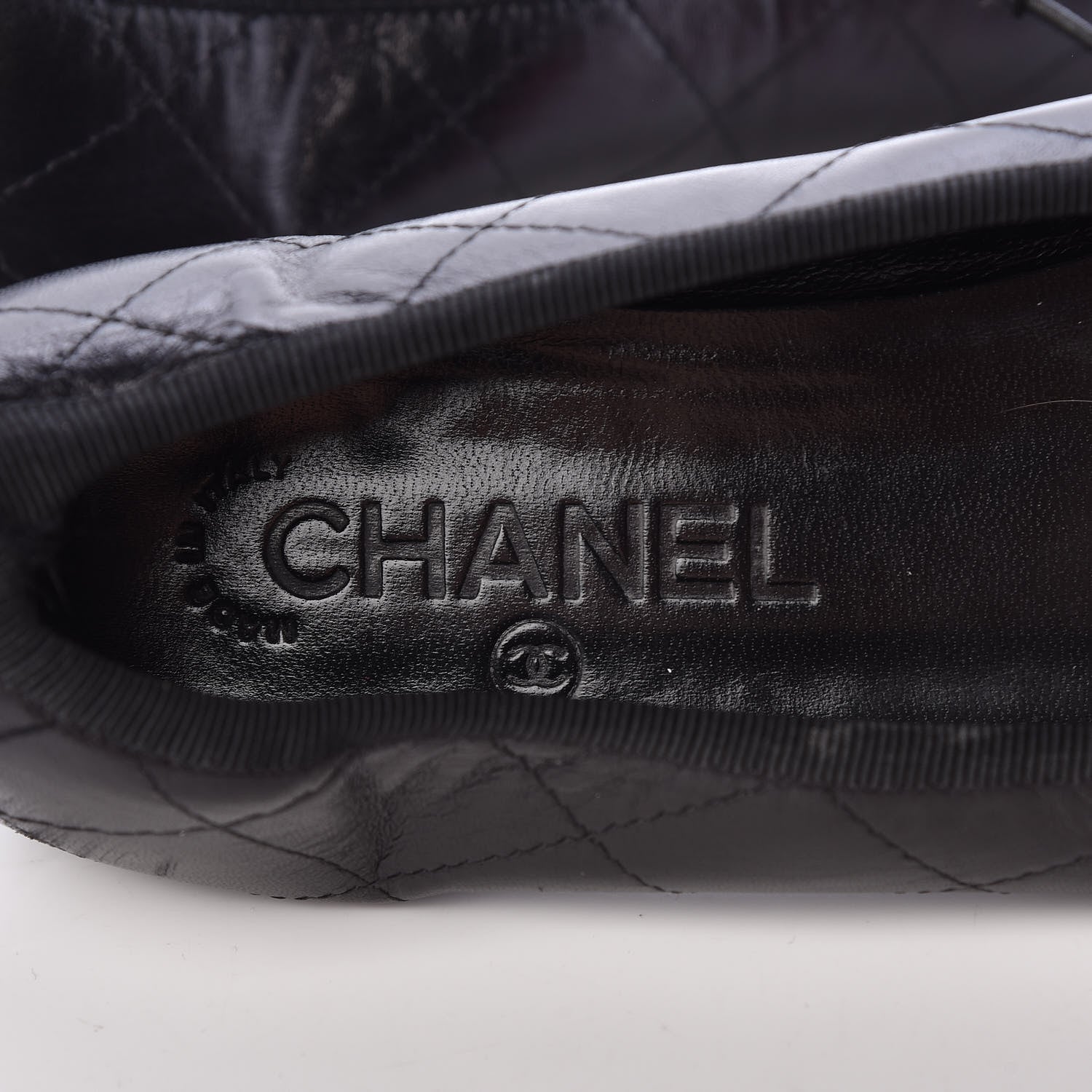 Chanel Lambskin Cambon Quilted Ballerina Flats 38 Black 6 of 18