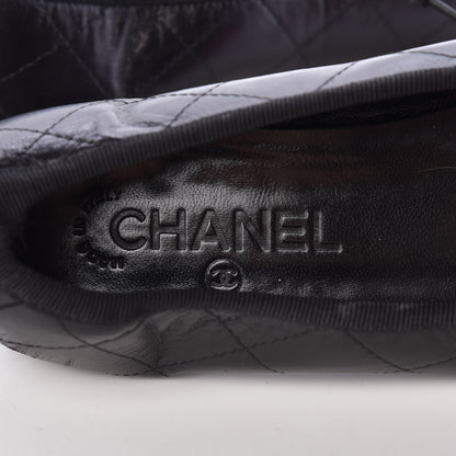 Chanel Lambskin Cambon Quilted Ballerina Flats 38 Black 6 of 18