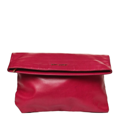 Saint Laurent Smooth Calfskin Letters Fold-Over Clutch Fuchsia 1 of 13