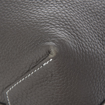Hermes Taurillon Clemence Double Sens 36 Reversible Tote Etain Beton 14 of 17