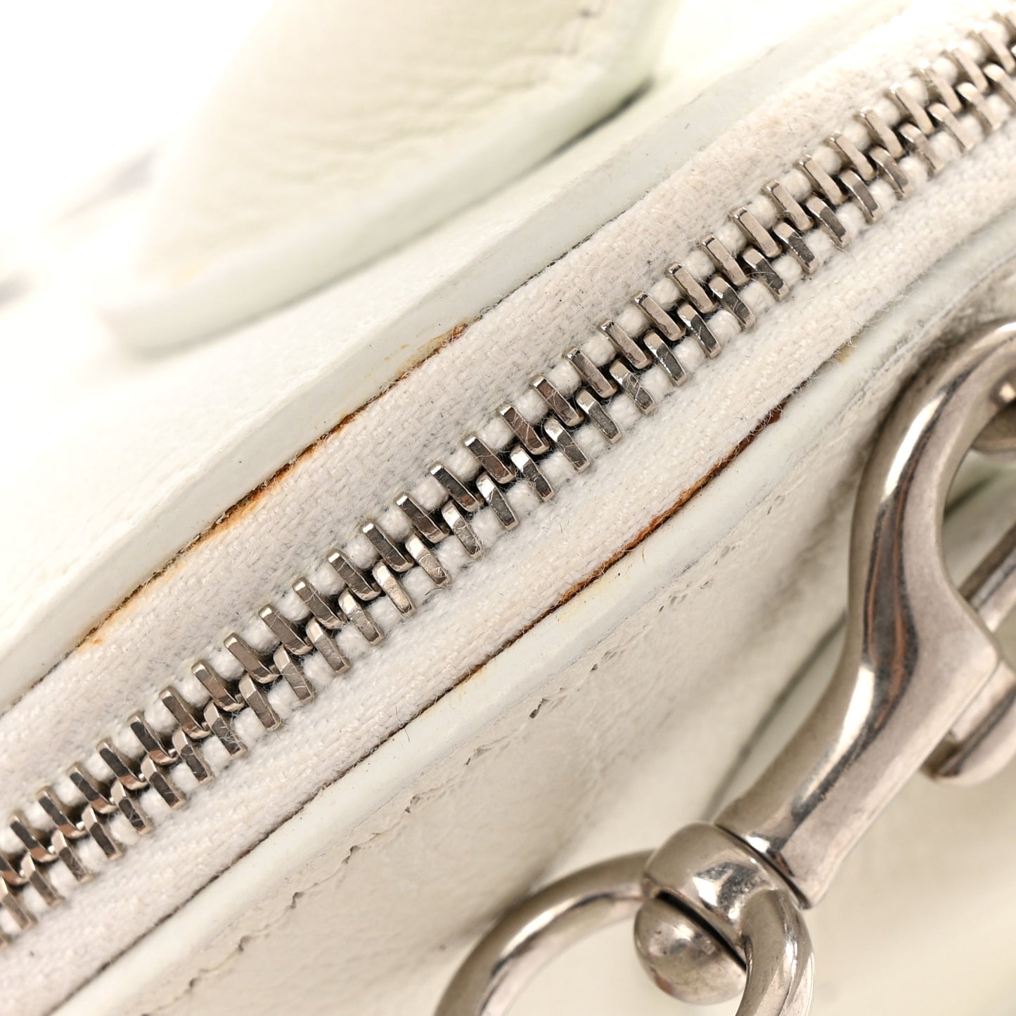 Grained Calfskin XXS Ville Top Handle Bag White Black