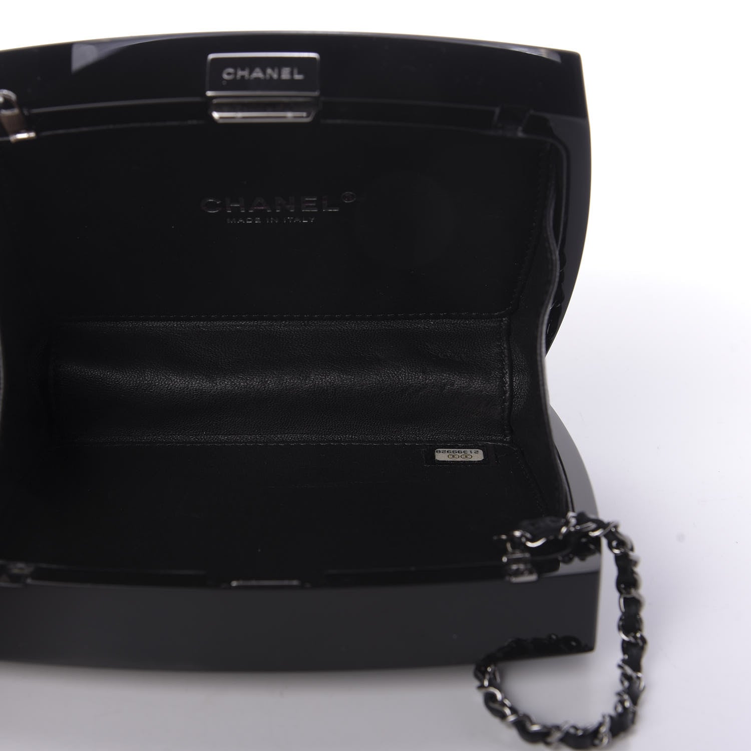 Chanel Plexiglass Compact Box Clutch Black 5 of 9