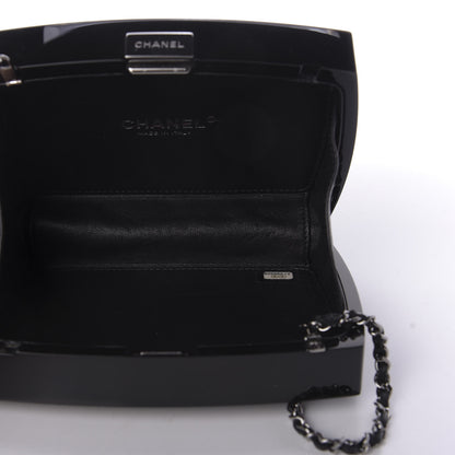 Chanel Plexiglass Compact Box Clutch Black 5 of 9