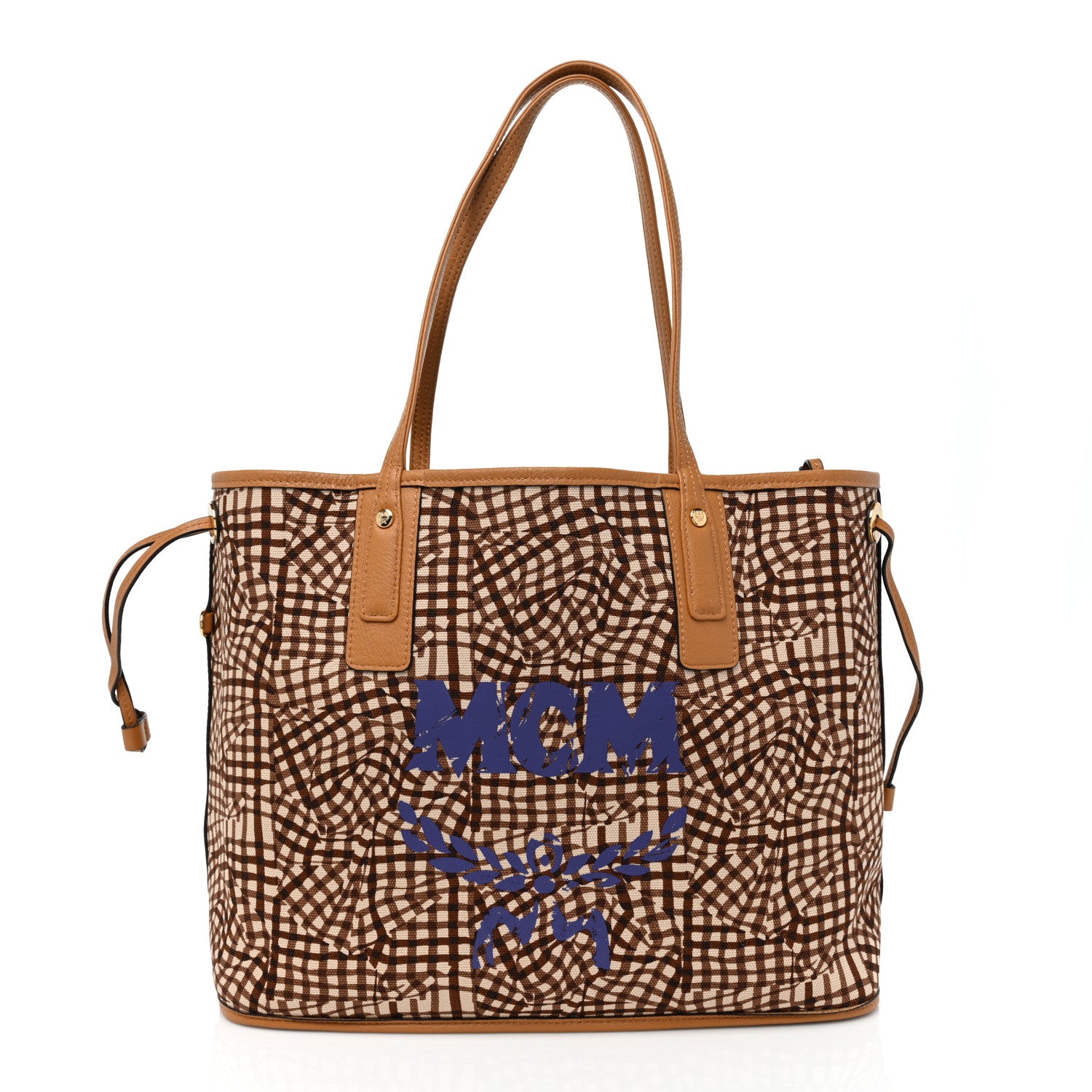 MCM Visetos Medium Liz Reversible Shopper Tote Cognac 4 of 17
