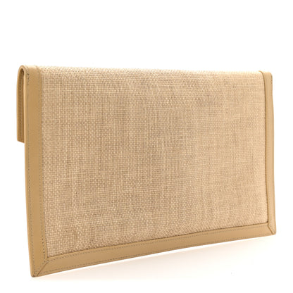 Saint Laurent Micro Raffia Uptown Pouch Natural Hay Blush 6 of 12