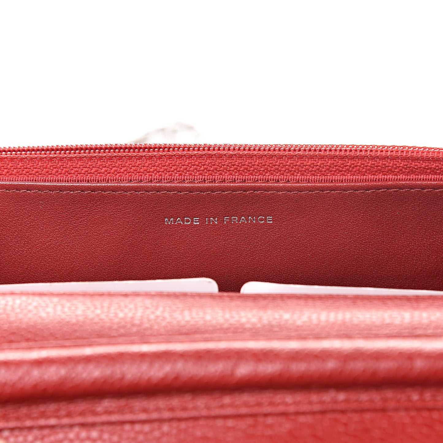 Caviar Quilted Wallet On Chain WOC Dark Red