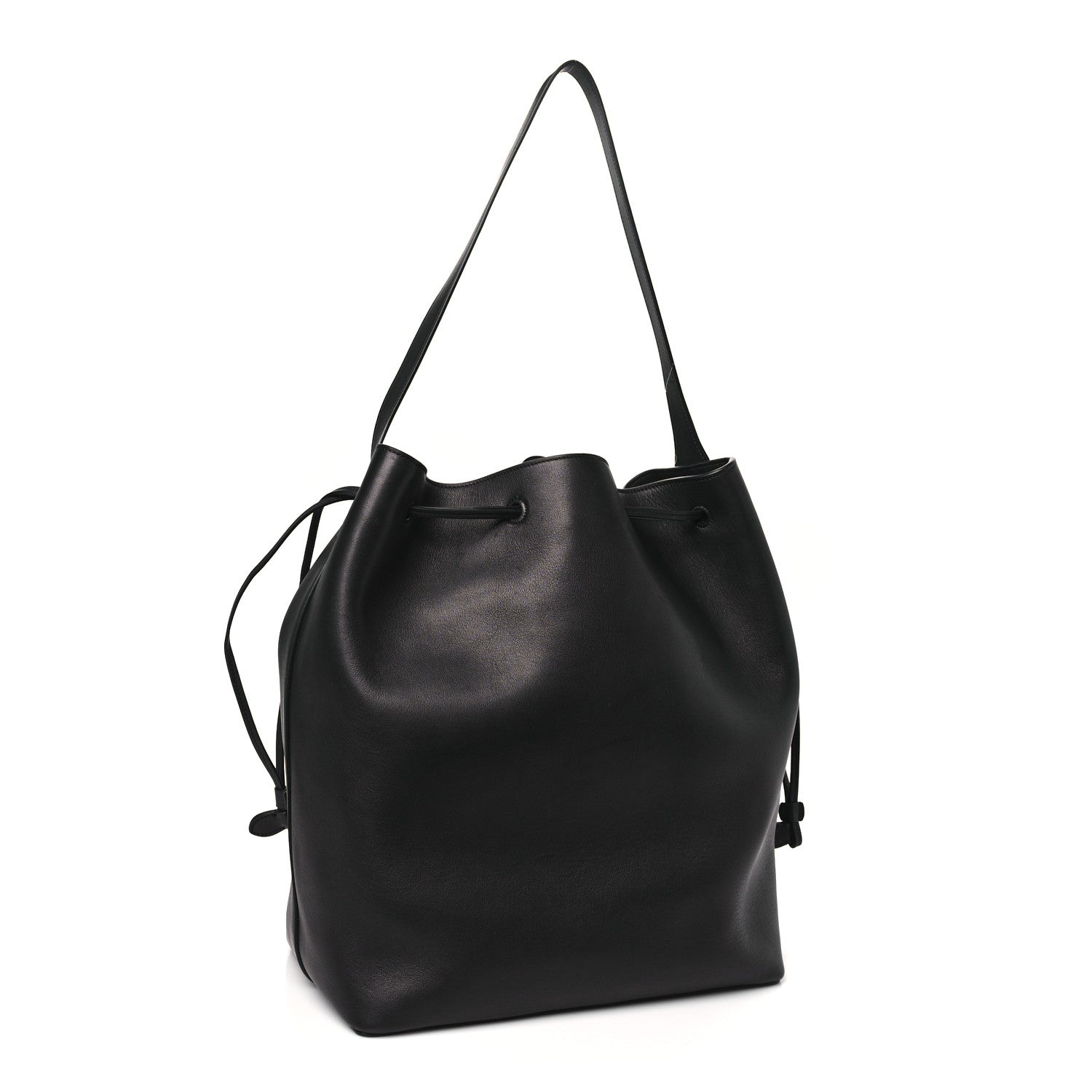 The Row Saddle Calfskin Belvedere Bucket Bag Black 3 of 8