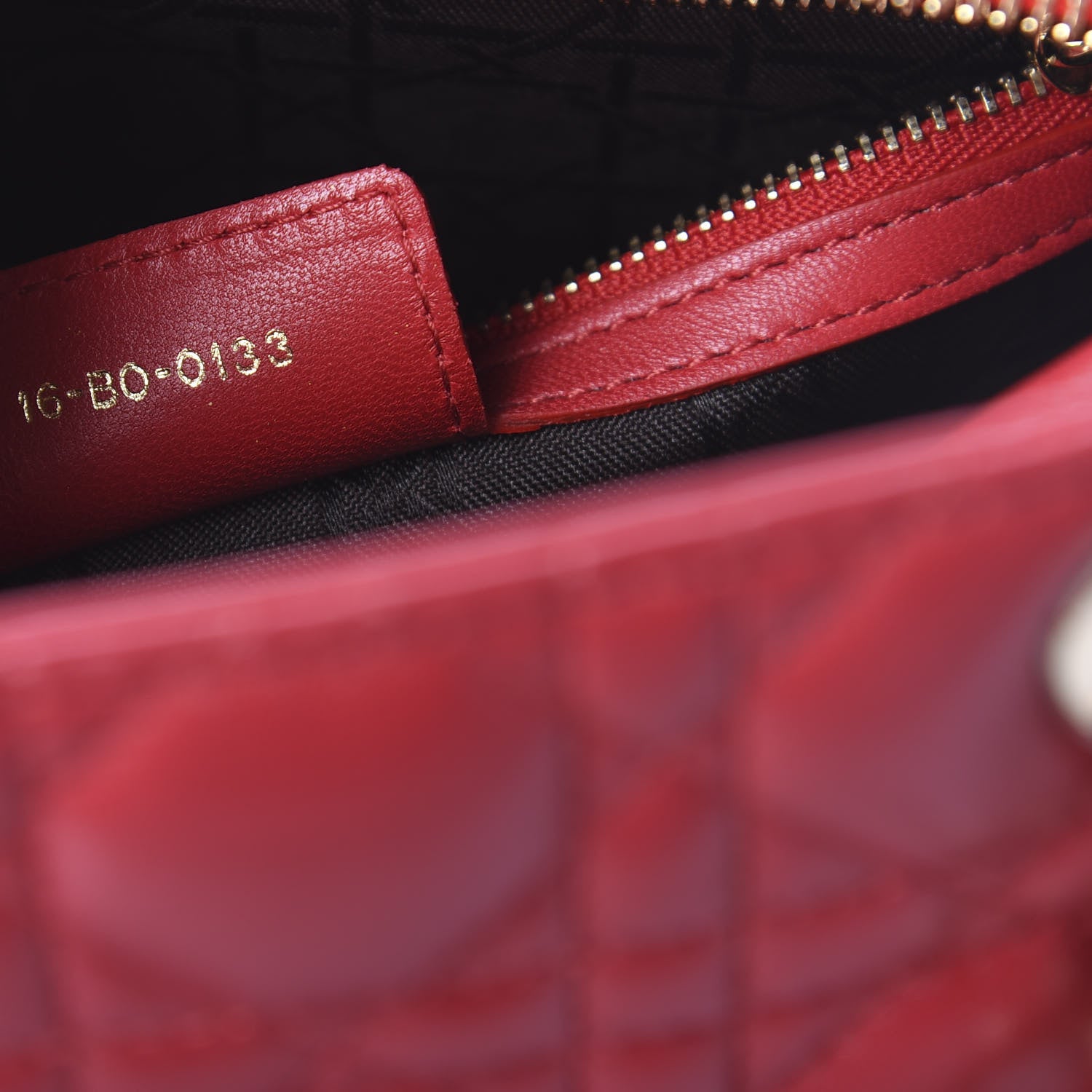 Christian Dior Lambskin Cannage Medium Lady Dior Red 10 of 11