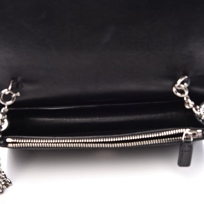 Saint Laurent Calfskin Crocodile Embossed Kate Monogram Tassel Chain Wallet Black 5 of 8