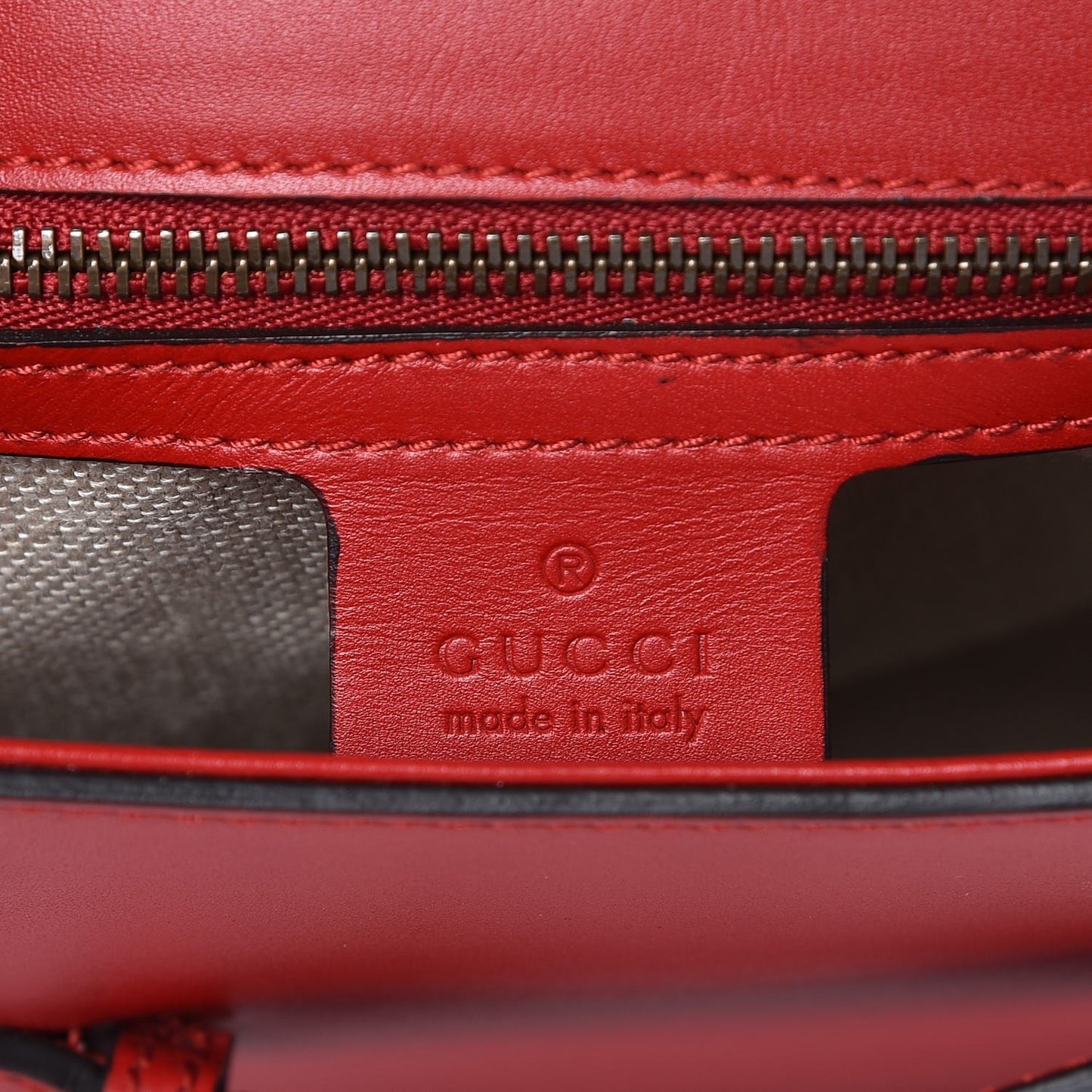 Ruinart Calfskin Medium Lady Web Shoulder Bag Hibiscus Red