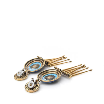 Gucci Metal GG Scarab Tassel Drop Clip Earrings 3 of 7