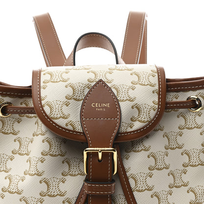 Celine Triomphe Canvas Calfskin Mini Folco Backpack White 1846094 – FASHIONPHILE