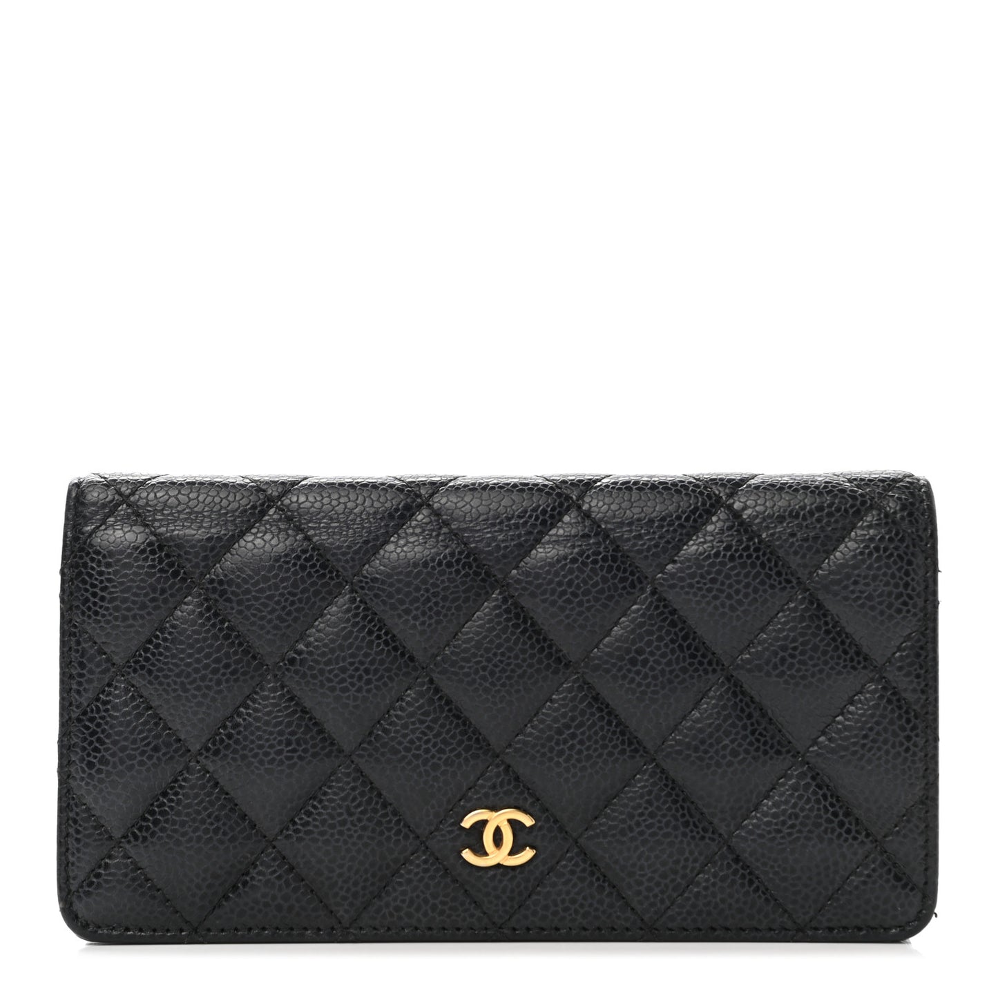 Caviar Quilted Yen Wallet Black