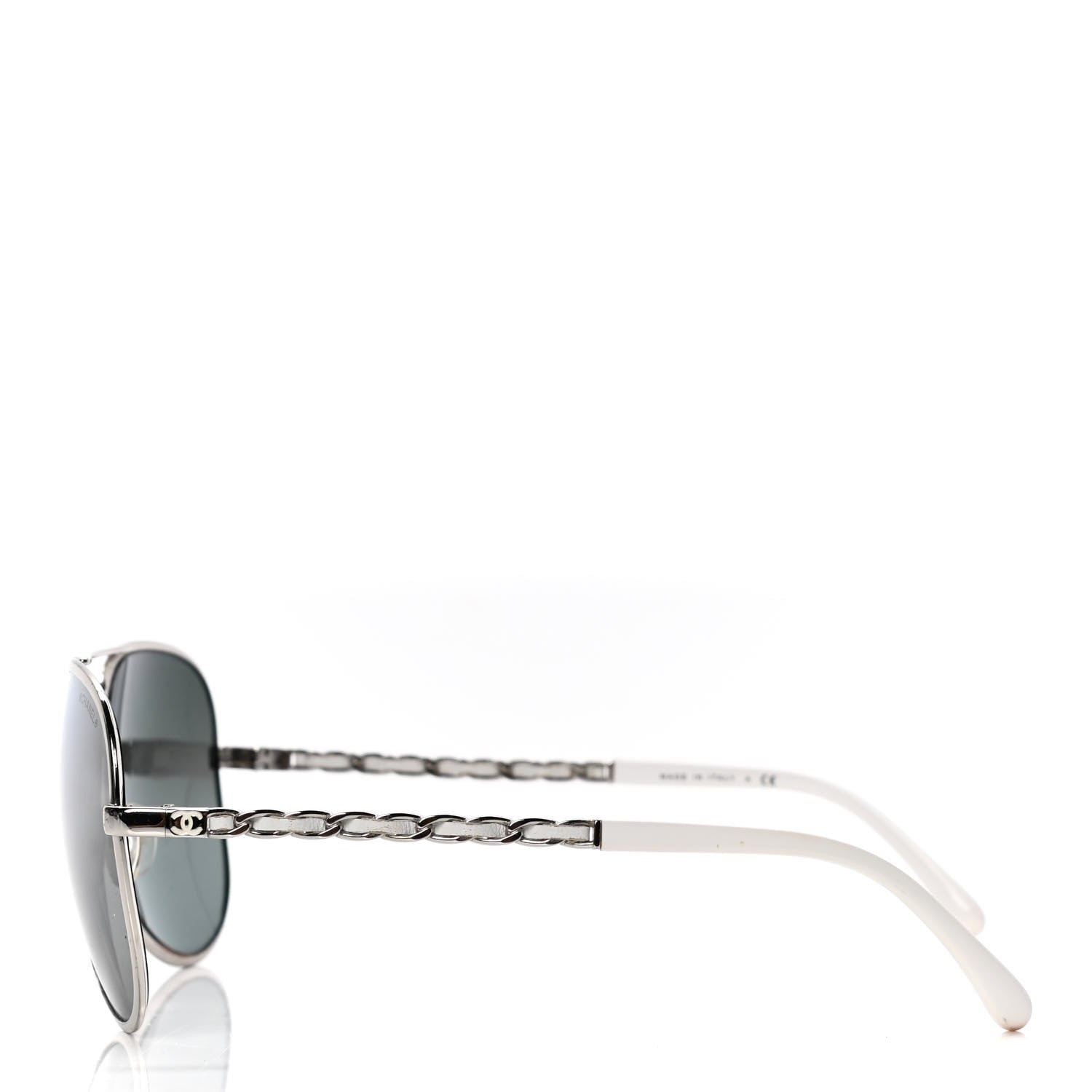 Chanel Lambskin Aviator Chain Sunglasses 4194-Q White 3 of 6