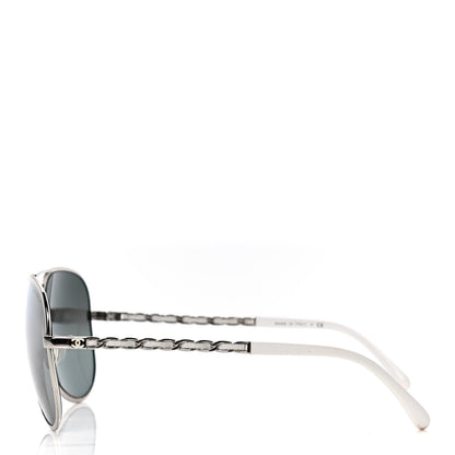 Chanel Lambskin Aviator Chain Sunglasses 4194-Q White 3 of 6