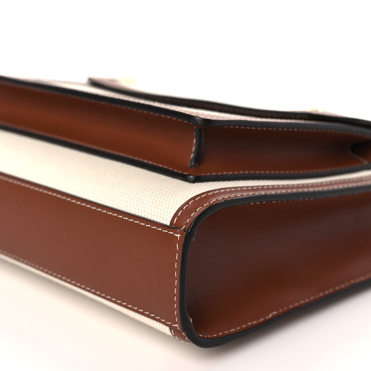 Burberry Canvas Smooth Calfskin Two Tone Mini Pocket Bag Tan 7 of 7