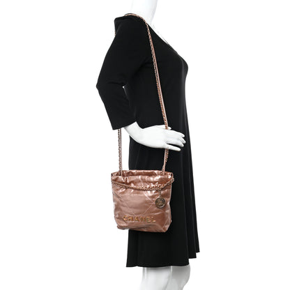 Chanel Metallic Calfskin Quilted Mini Chanel 22 Copper 2 of 12
